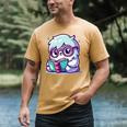 Adorable Book Lover Yeti With Reading Glasses Cute Men's Comfort Colors T-Shirt Mustard Adorable Book Lover Yeti With Reading Glasses Cute Men's Comfort Colors T-Shirt Mustard