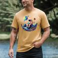 Astronaut Reading Book In Space Books Lover Bookworm Men's Comfort Colors T-Shirt Mustard