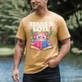 Axolotl Books Readsalotl Reading Bookworm Boys Girls Men's Comfort Colors T-Shirt Mustard