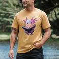 Axolotl Bookworm Reading Book Kawaii Graphic Men's Comfort Colors T-Shirt Mustard