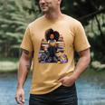 Back To School Afro Melanin Girl Reading Book Bookworm Men's Comfort Colors T-Shirt Mustard