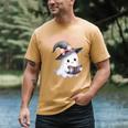 Boo Ghost Books Coquette Bow Halloween Women School Teacher Men's Comfort Colors T-Shirt Mustard