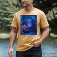 Book Library Bookshelf Armchair Window Pattern Print Men's Comfort Colors T-Shirt Mustard