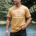 Book Lover Quote Life Happens Books Help Bookworm Humor Men's Comfort Colors T-Shirt Mustard