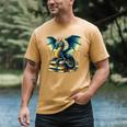 Book Lover Reading Fantasy Dragon Men's Comfort Colors T-Shirt Mustard Book Lover Reading Fantasy Dragon Men's Comfort Colors T-Shirt Mustard