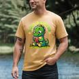 Book A Saurus Bookasaurus Dinosaur Book Girls Boys Toddler Men's Comfort Colors T-Shirt Mustard