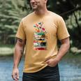 Book Stack With Flowers Reading Lover Bookish Men's Comfort Colors T-Shirt Mustard