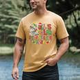 Book Tree All Is Calm Said No Teacher Ever Christmas Men's Comfort Colors T-Shirt Mustard Book Tree All Is Calm Said No Teacher Ever Christmas Men's Comfort Colors T-Shirt Mustard