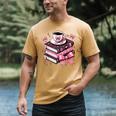 All Booked For Valentine's Teacher Coquette Bow Coffee Book Men's Comfort Colors T-Shirt Mustard