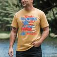 Books Fireworks And Freedom 4th Of July Book Lover Men's Comfort Colors T-Shirt Mustard