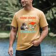 BOOKS AND MAINE COONS ARE MY THERAPY Main Coon Men's Comfort Colors T-Shirt Mustard