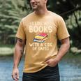 I Like My Books With a Side Of Panic Thriller Men's Comfort Colors T-Shirt Mustard I Like My Books With a Side Of Panic Thriller Men's Comfort Colors T-Shirt Mustard