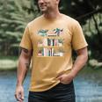 Bookshelves With Books & Plants Premium Men's Comfort Colors T-Shirt Mustard