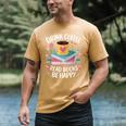 Bookworm Tees Drink Coffee Read Books Be Happy Men's Comfort Colors T-Shirt Mustard