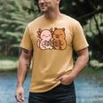 Capybara Axolotl Kawaii Kids Anime Book Lover Reading Men's Comfort Colors T-Shirt Mustard