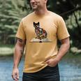 Cat Book Flowers Men's Comfort Colors T-Shirt Mustard Cat Book Flowers Men's Comfort Colors T-Shirt Mustard
