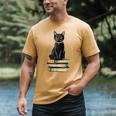 Cat Sitting On Books Men's Comfort Colors T-Shirt Mustard Cat Sitting On Books Men's Comfort Colors T-Shirt Mustard