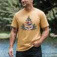 Christmas Book Reading Reader Xmas Bibliophile -Adult Christmas Tree Book Modern Men's Comfort Colors T-Shirt Mustard
