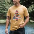 Christmas Tree Book Bookworm Men's Comfort Colors T-Shirt Mustard