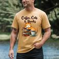 Coffee Cats And Books Lover For Women & Girls Coffee Men's Comfort Colors T-Shirt Mustard