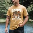 Coffee Cats And Books Cats And Reading Lovers Men's Comfort Colors T-Shirt Mustard Coffee Cats And Books Cats And Reading Lovers Men's Comfort Colors T-Shirt Mustard