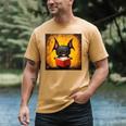 Colorful Sketch Oil Painting Of A Bat Reading Book Men's Comfort Colors T-Shirt Mustard Colorful Sketch Oil Painting Of A Bat Reading Book Men's Comfort Colors T-Shirt Mustard
