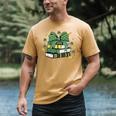 Coquette Bow Books St Patrick's Shamrock Bookworm Librarian Men's Comfort Colors T-Shirt Mustard