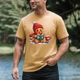 Cozy Gingerbread Christmas Reading Book Xmas Snowflakes Fall Men's Comfort Colors T-Shirt Mustard