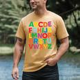Cute ABCs Shirt Alphabet Colorful Letters Reading Books Kids Men's Comfort Colors T-Shirt Mustard