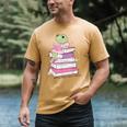 Cute Book Lover Frog Pretty Girls Read Books Kawaii Reading Men's Comfort Colors T-Shirt Mustard