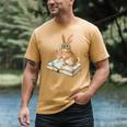 Cute Bunny Reading Book Glasses Bookworm Men's Comfort Colors T-Shirt Mustard