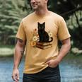 Cute Cat Book Flowers Men's Comfort Colors T-Shirt Mustard