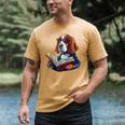 Cute Dog Basset Hound Reading Book Men's Comfort Colors T-Shirt Mustard