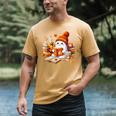 Cute Ghost Reading Book Lovers Halloween Pumpkin Women Girls Men's Comfort Colors T-Shirt Mustard
