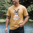 Cute Reading Bunny With Glasses Books Reader Book Bookworm Men's Comfort Colors T-Shirt Mustard