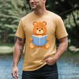 Cute Teddy Bear Reading Book Adorable For Readers Men's Comfort Colors T-Shirt Mustard