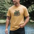 Easily Distracted By Books And Dragons Graphic Men's Comfort Colors T-Shirt Mustard