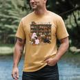 Ghost Reading Book Cat Lover Halloween Reading Enthusiast Men's Comfort Colors T-Shirt Mustard