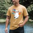 Ghost Reading Books Halloween Library Men's Comfort Colors T-Shirt Mustard