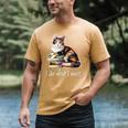 Girls Books I Do What I Want Calico Cat Lover Men's Comfort Colors T-Shirt Mustard