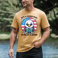 A Good Day To Read a Book Reading Eagle With American Flag Men's Comfort Colors T-Shirt Mustard
