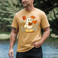 Halloween Cute Ghost Shirt Reading Books Ghost Men's Comfort Colors T-Shirt Mustard