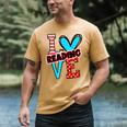 I Heart Books Love Reading Red And Stripe Animated Cat For Men Women Girls Kids Men's Comfort Colors T-Shirt Mustard I Heart Books Love Reading Red And Stripe Animated Cat For Men Women Girls Kids Men's Comfort Colors T-Shirt Mustard