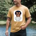 Just a Girl Who Loves Books Messy Bun Black Women Reading Men's Comfort Colors T-Shirt Mustard Just a Girl Who Loves Books Messy Bun Black Women Reading Men's Comfort Colors T-Shirt Mustard