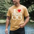 I Love Nerds I Heart Nerds For Science Book Knowledge Geeks Men's Comfort Colors T-Shirt Mustard I Love Nerds I Heart Nerds For Science Book Knowledge Geeks Men's Comfort Colors T-Shirt Mustard