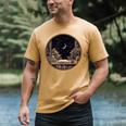 Moon Book Bookshelf Library Coffee Cup Star Stars Pattern Men's Comfort Colors T-Shirt Mustard