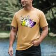 Non-Binary Book Lover Nonbinary Daisy LGBT Reading Pride Men's Comfort Colors T-Shirt Mustard