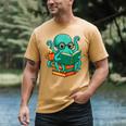 Octopus Reading Book Reading Bookworm Reader Men's Comfort Colors T-Shirt Mustard
