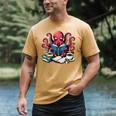 Octopus Reading Book Coffee Lover Bookaholic Bookworm Reader Men's Comfort Colors T-Shirt Mustard