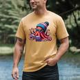 Octopus Reading Book Kraken Book Lover Men's Comfort Colors T-Shirt Mustard